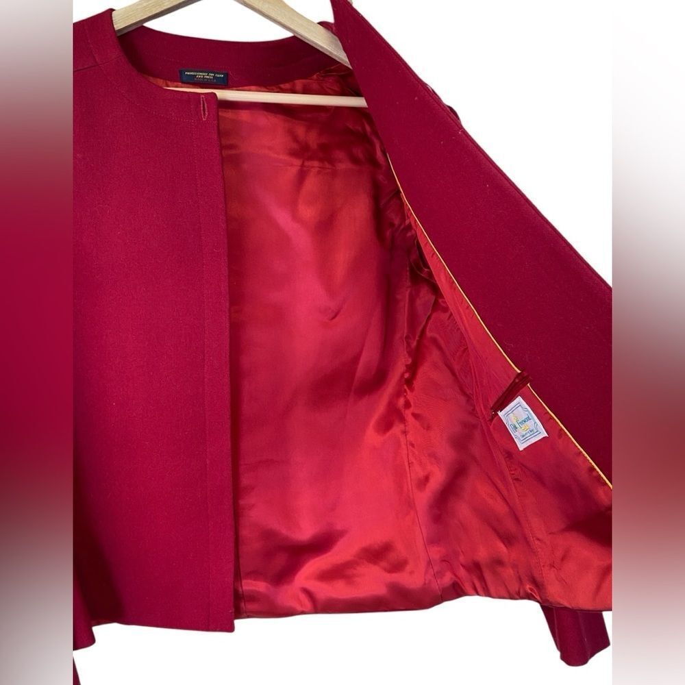 Vintage Robt Foxwood Red 100% Pure Wool Lined Jacket Blazer Size 14/16 - Picture 6 of 10